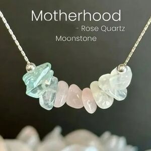 Pink Quarts Labradonite Stone Pendant Necklace